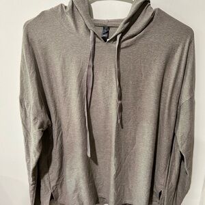 Super Soft Taupe Cropped Running Hoodie Size L